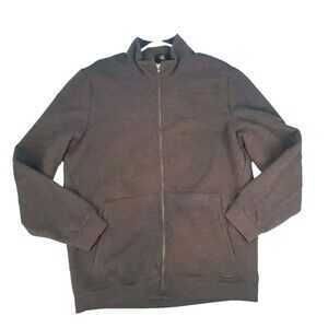 Mens Zipped Sweatshirt Jacket Gray Long Sleeve Pockets Calkin Klein LG